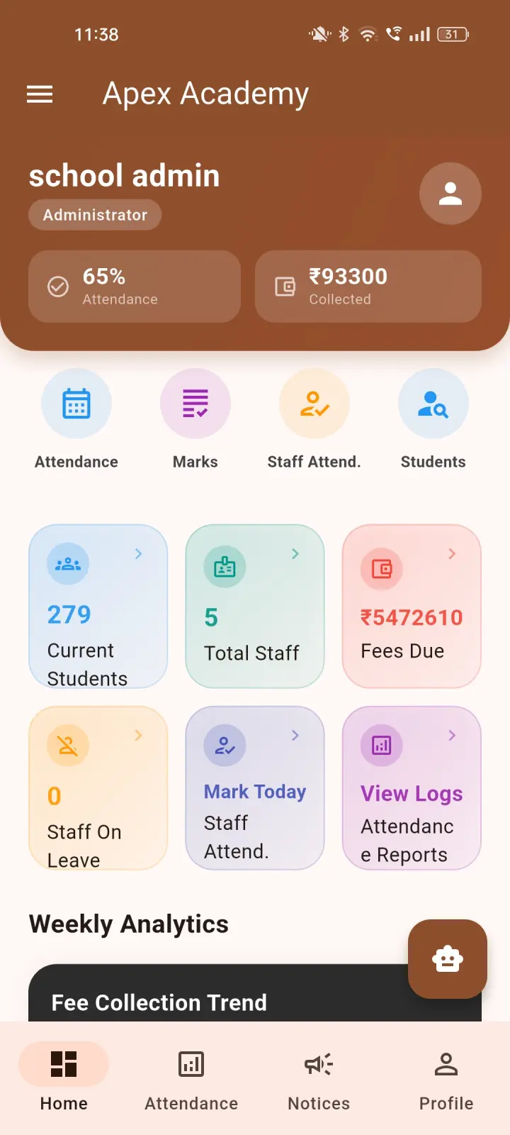 School App Dashboard